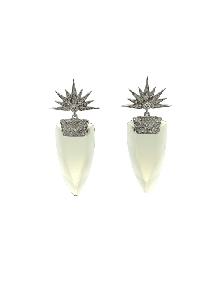 Par Aretes Ojo de Gato Verde Olivo