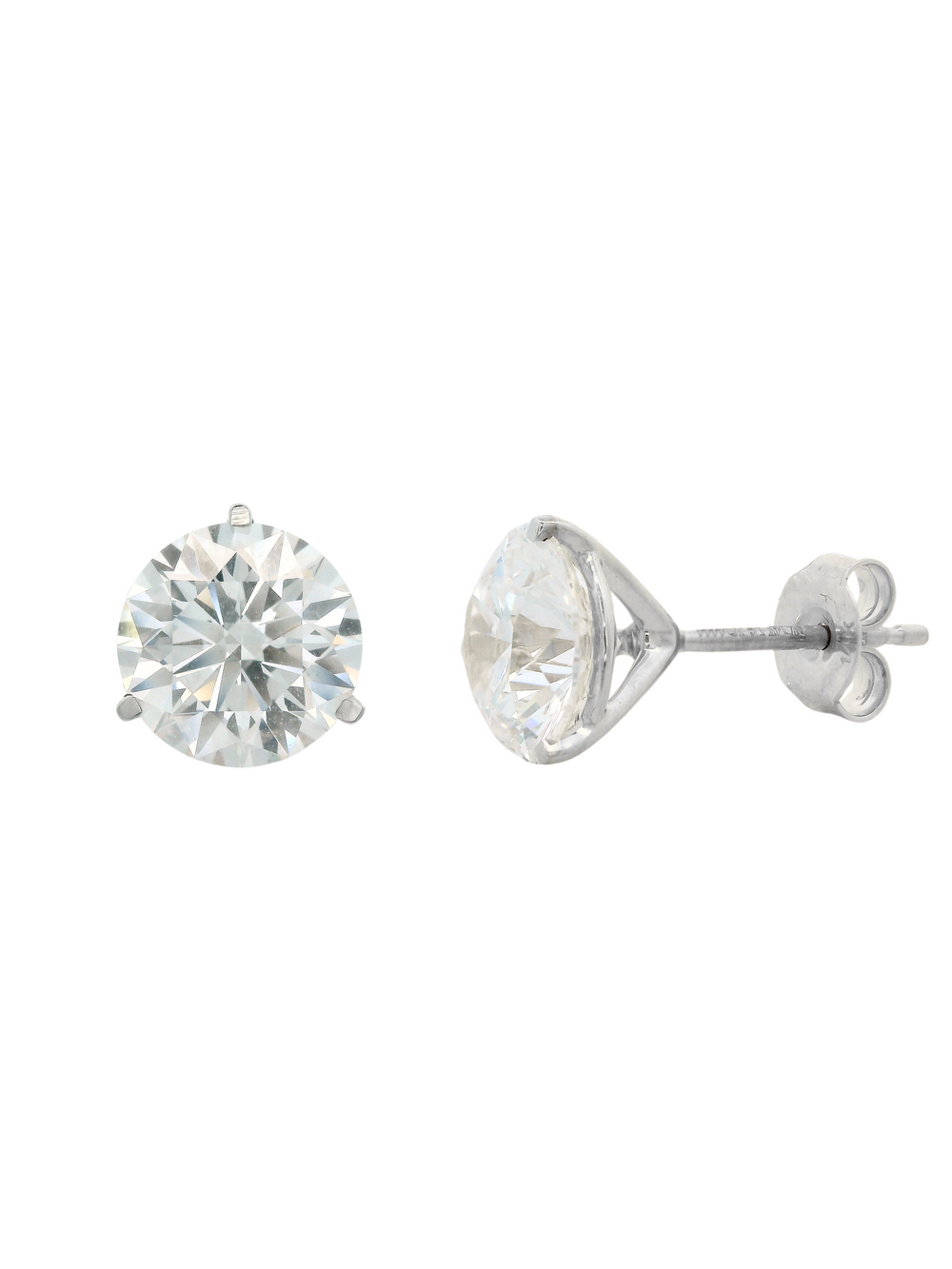 Par Aretes 3.5 Ct Round Diamantes Lab Grown
