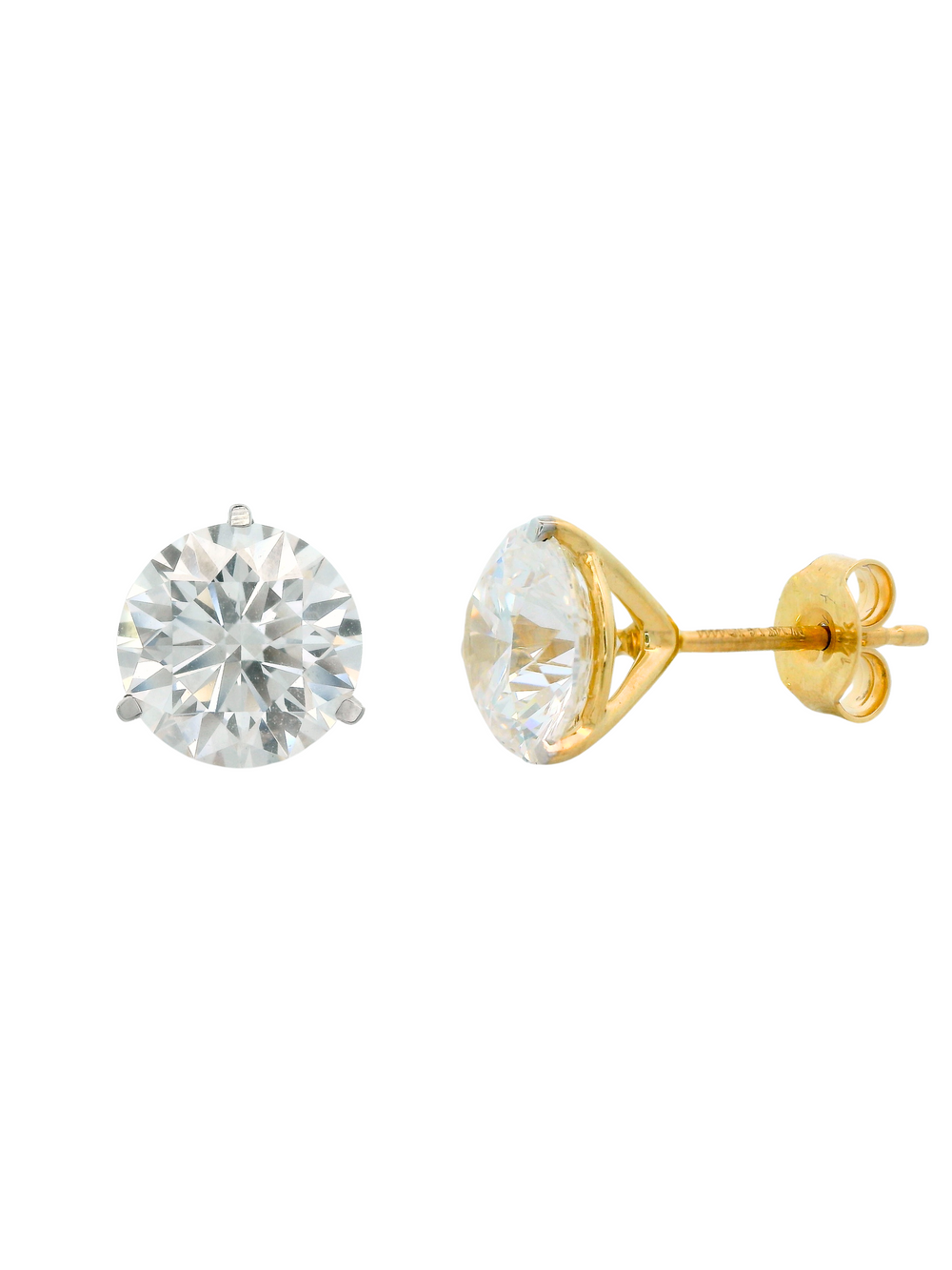 Par Aretes 3.5 Ct Round Diamantes Lab Grown