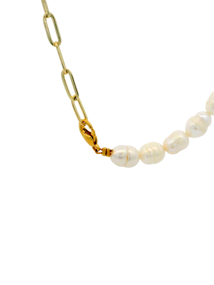 Choker Mitad Perlas y Cadena