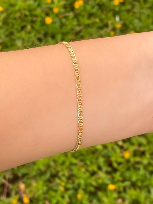 Pulsera Eslabones Enlazados 2.5 mm Oro 14k