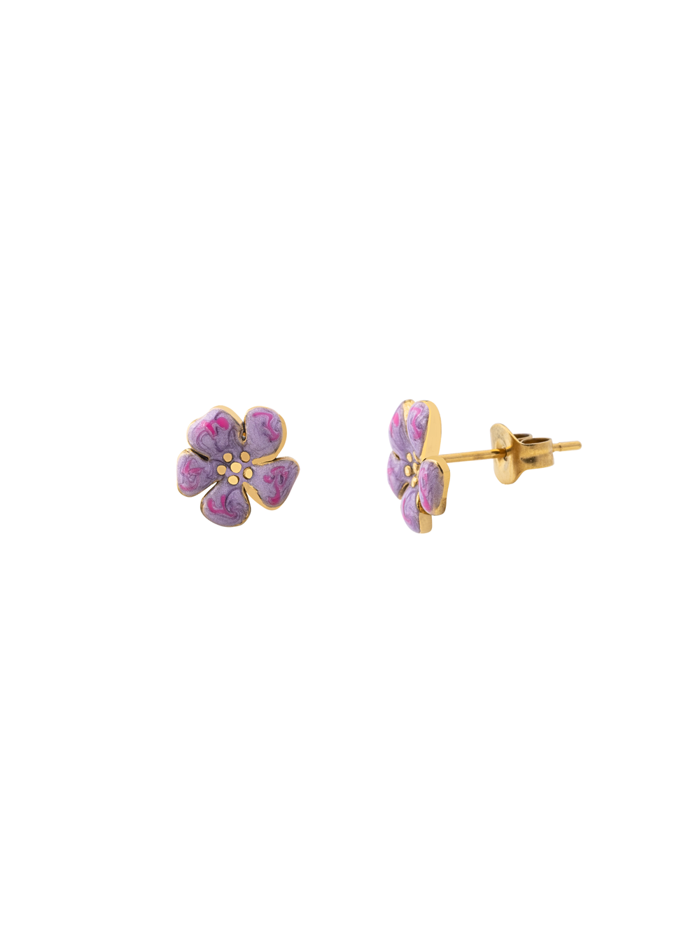 Par Arete Mini Flor Morada