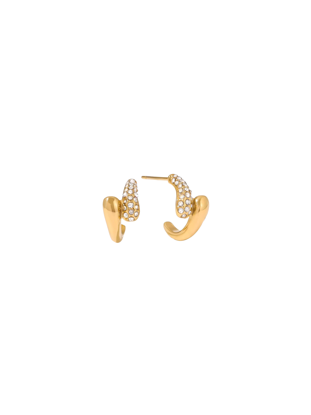 Par Arete Doble Gota Cruzado Zirconias