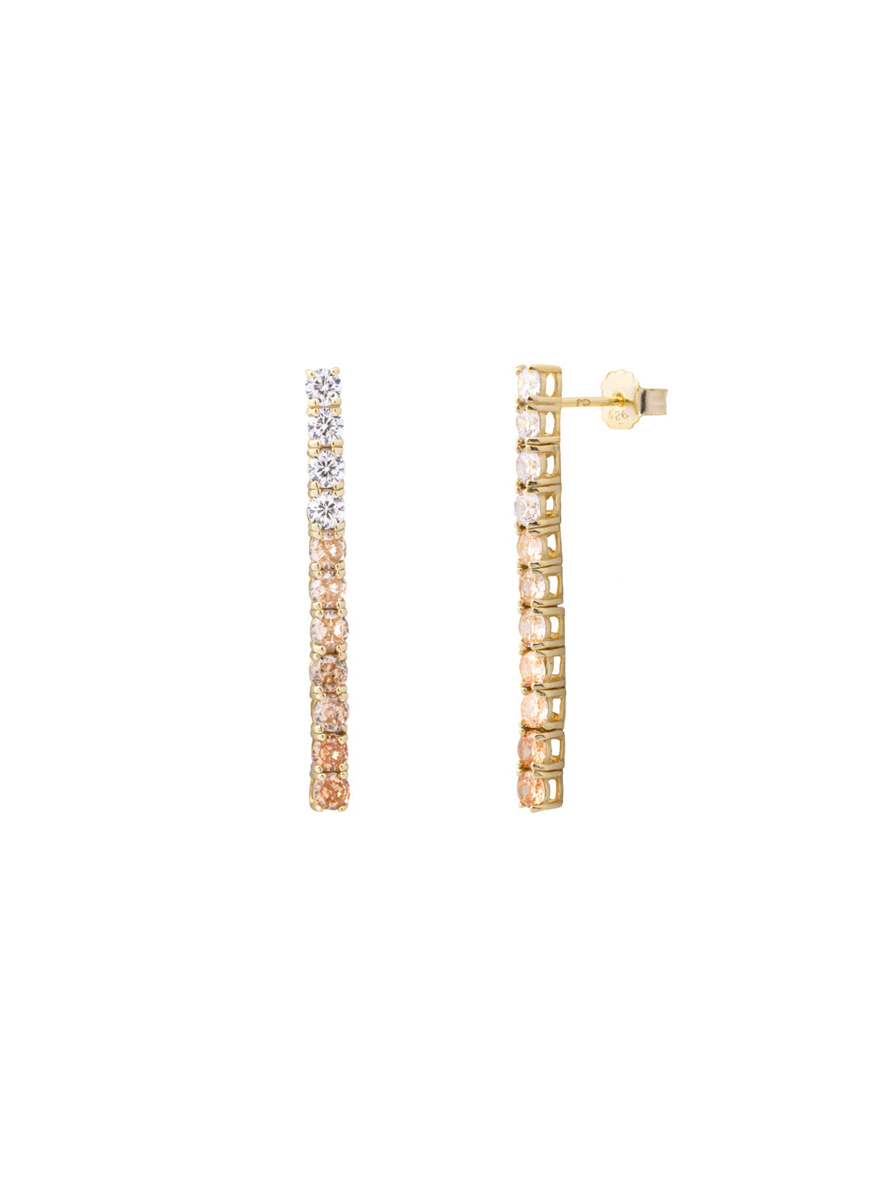 Par Arete Tira Zirconias Colores