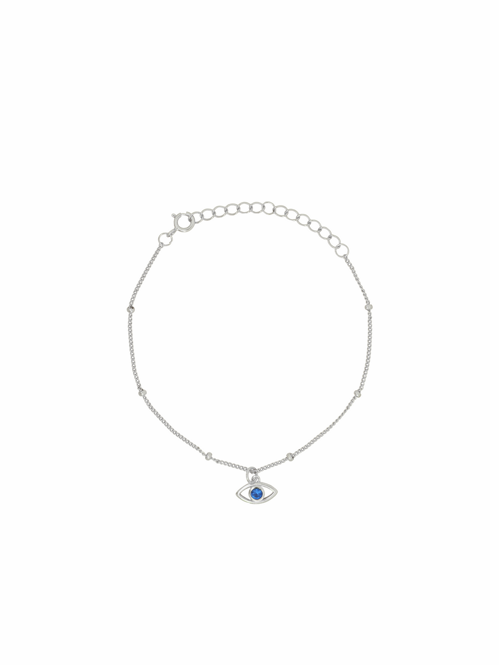 Pulsera Con Dije Ojo Zirconia Azul