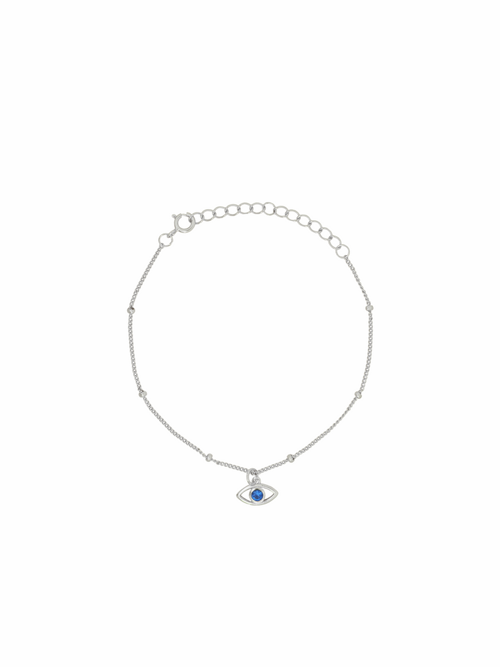 Pulsera Con Dije Ojo Zirconia Azul