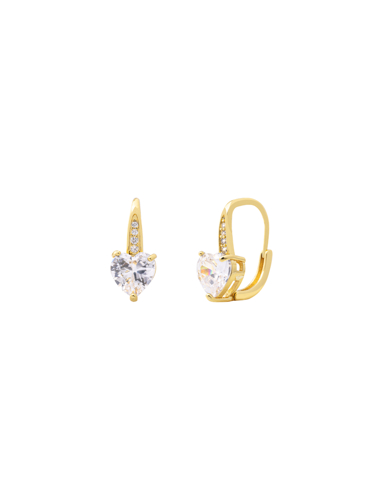 Par Arracada Con Zirconia Corazon