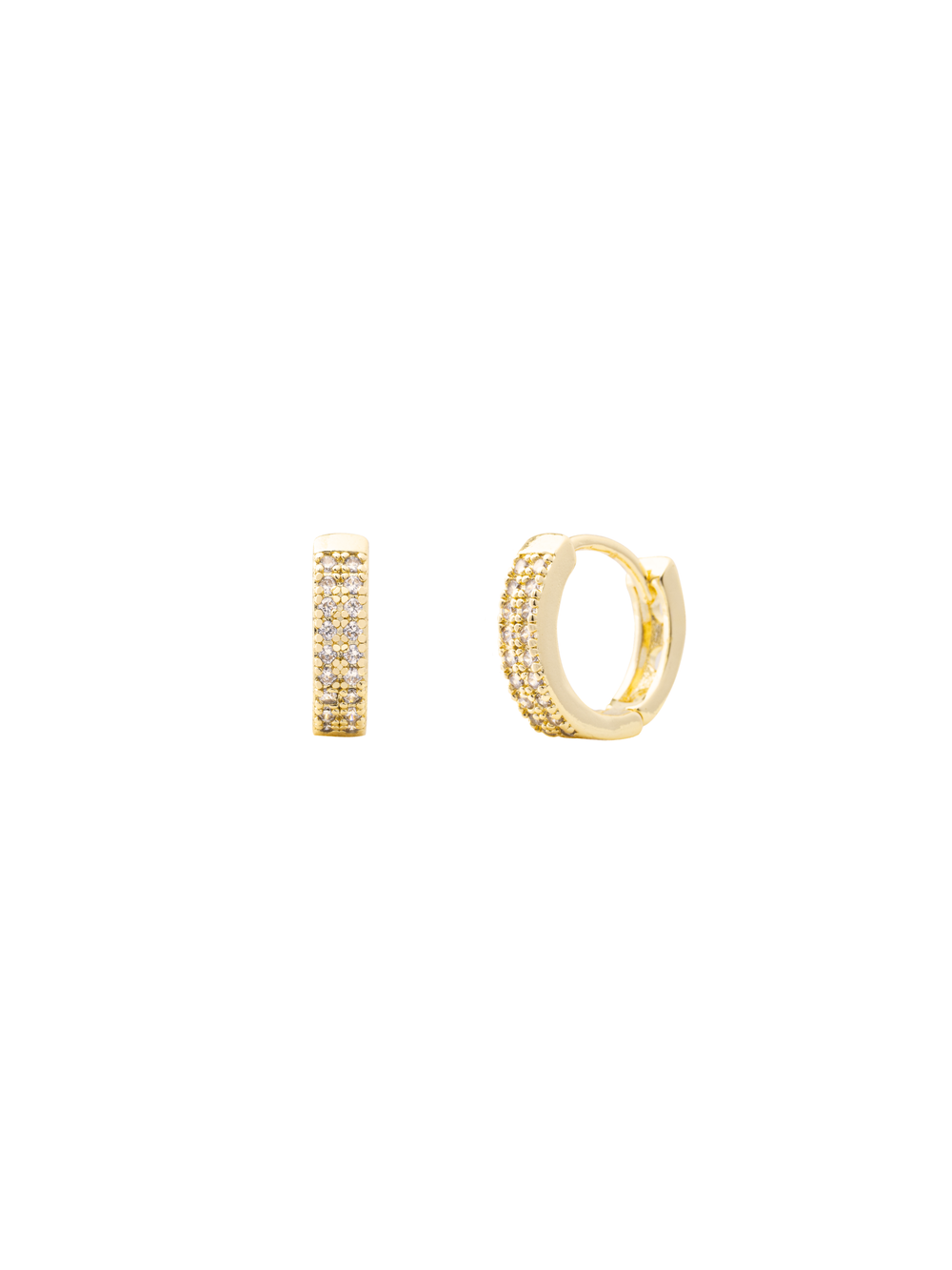 Par Arracada Zirconias Doble Linea 12 mm