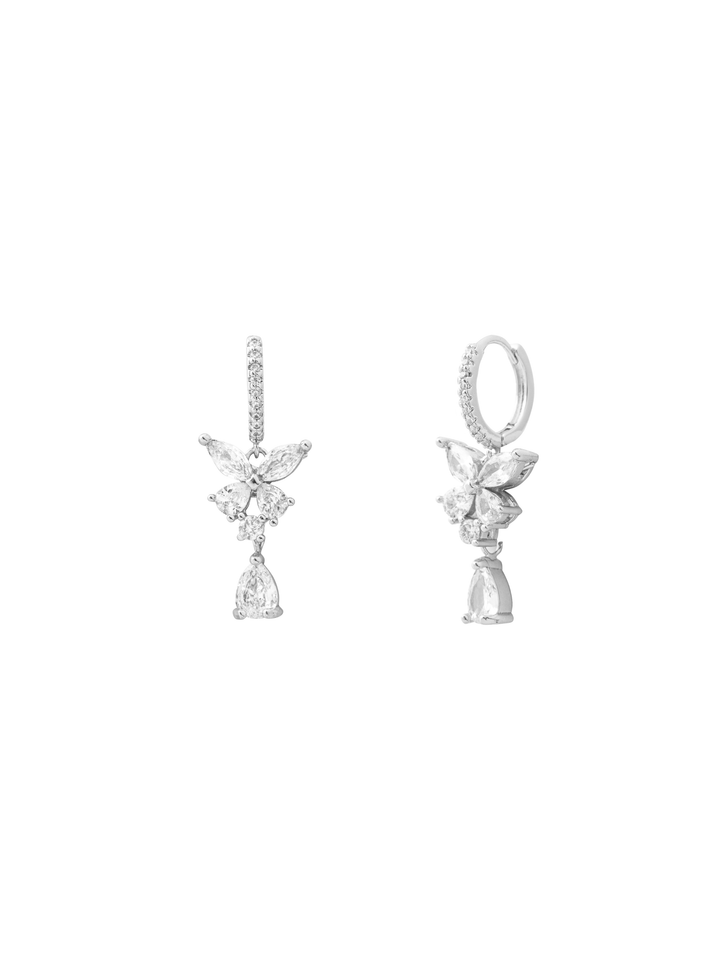 Par Arracada Con Mariposa Y Gota Zirconias