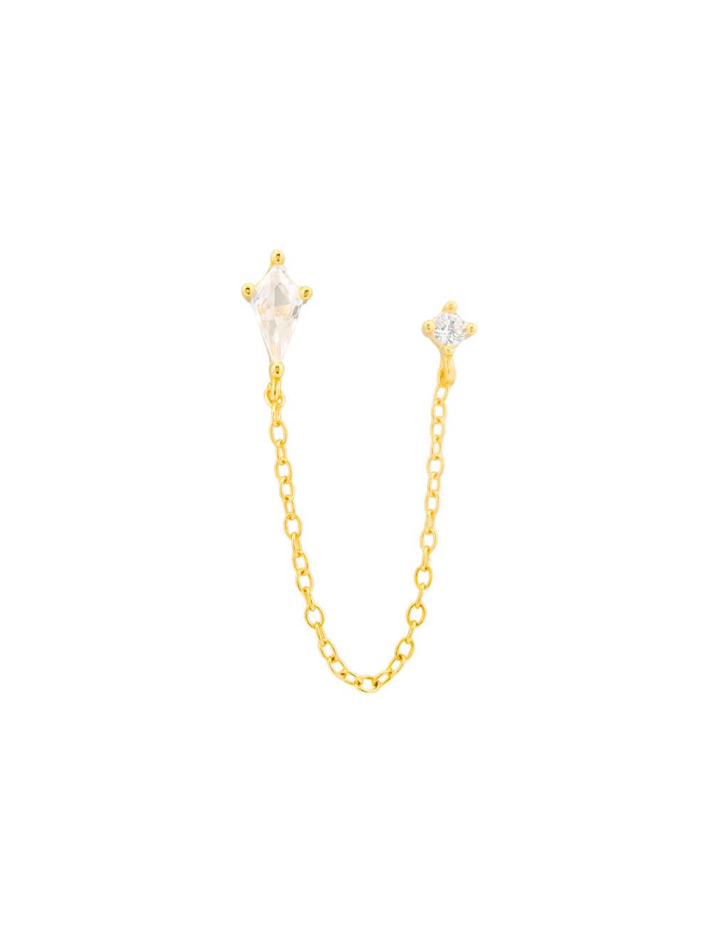 Arete Cadena Con Doble Rombo Zirconia