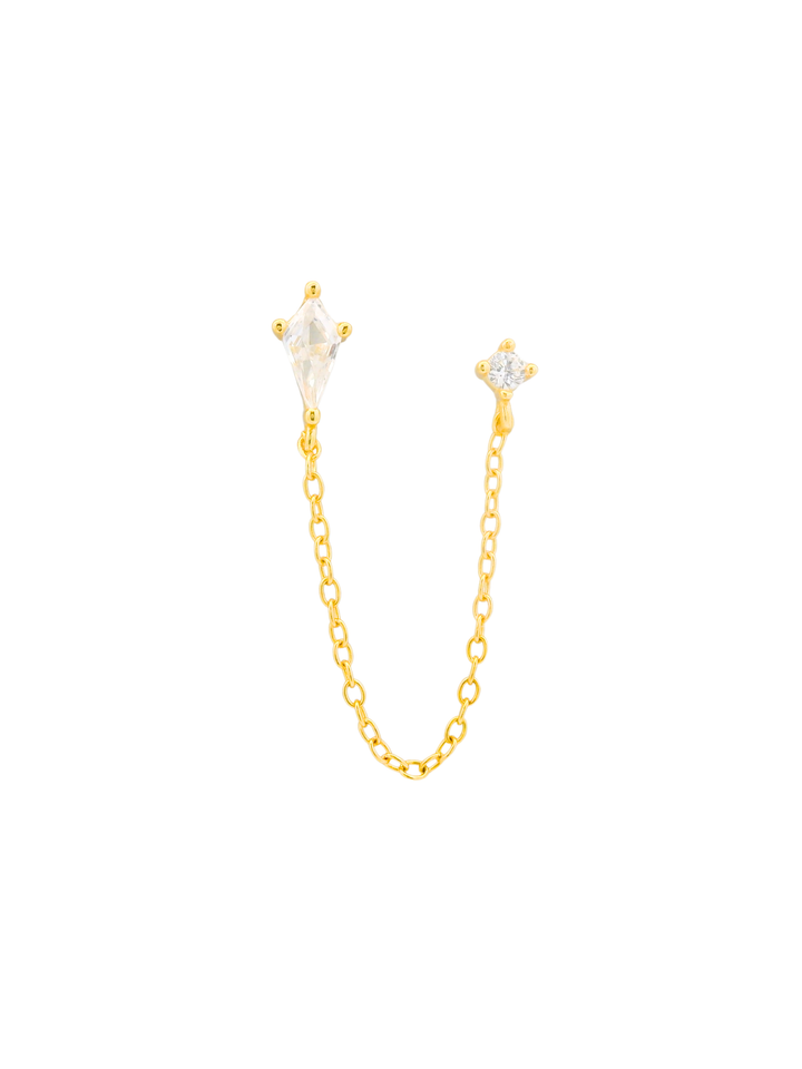 Arete Cadena Con Doble Rombo Zirconia