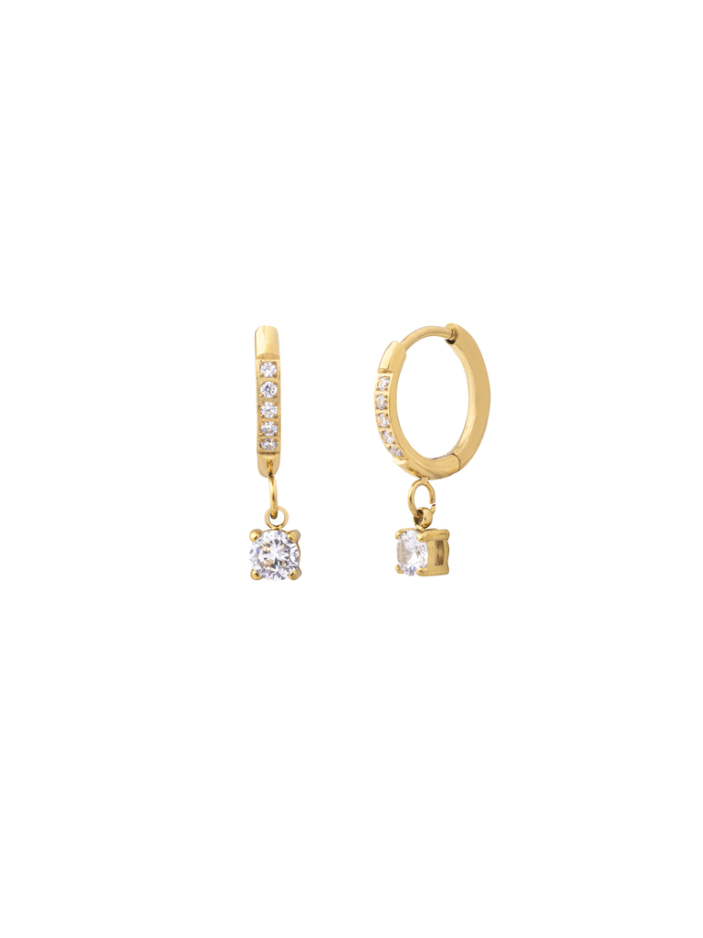Par Arracada Con Zirconia Colgante