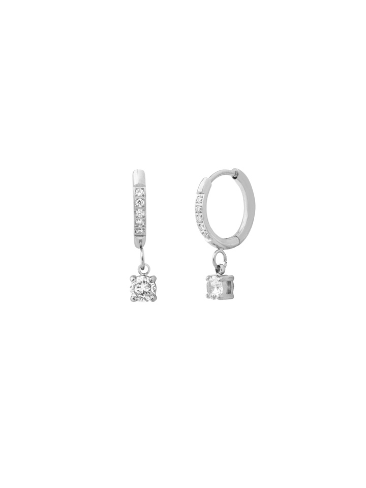 Par Arracada Con Zirconia Colgante