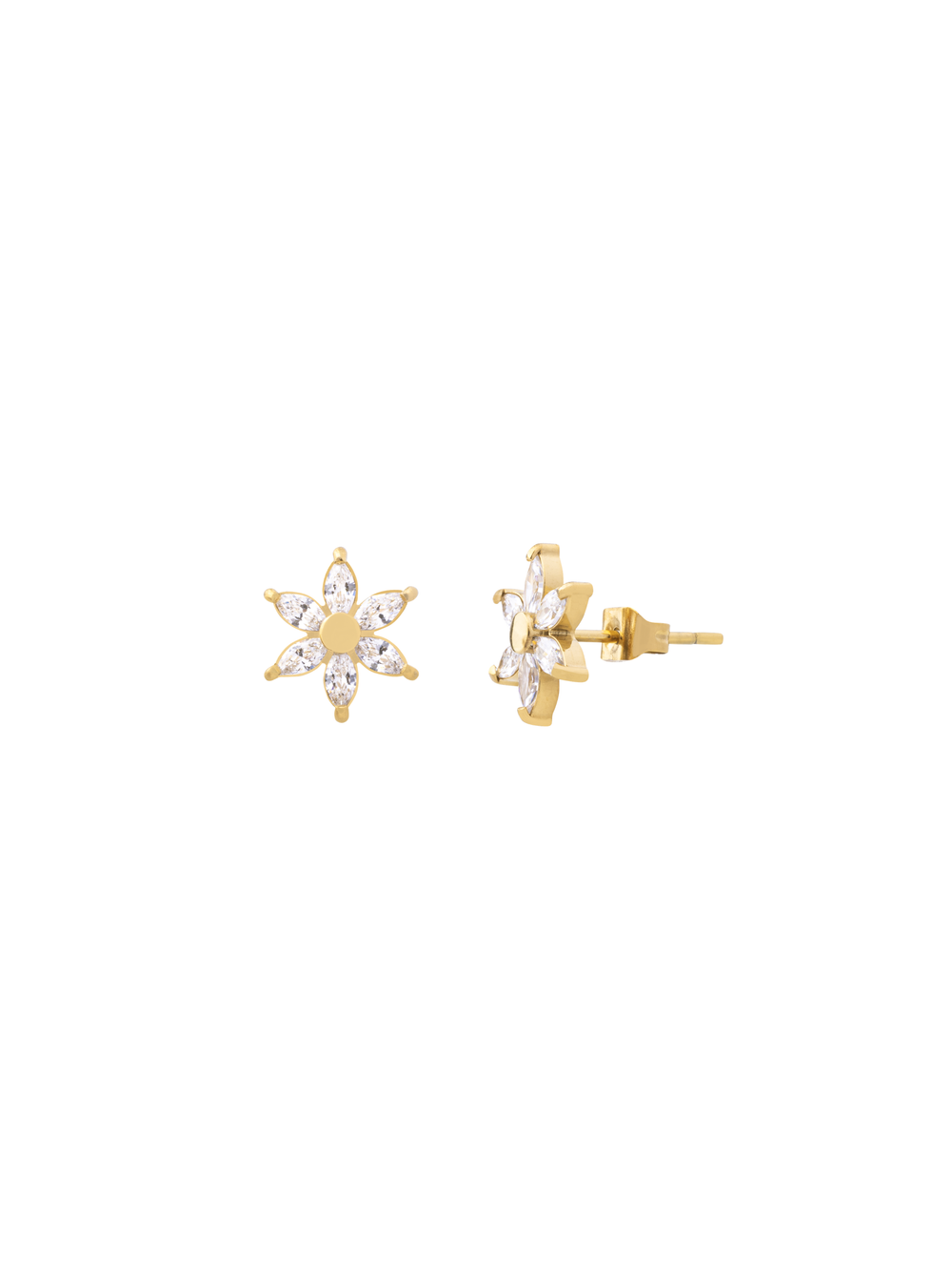 Par Arete Mini Flor Petalos Zirconias