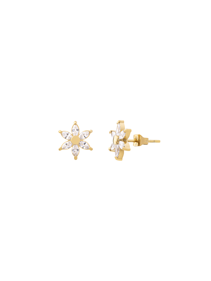 Par Arete Mini Flor Petalos Zirconias