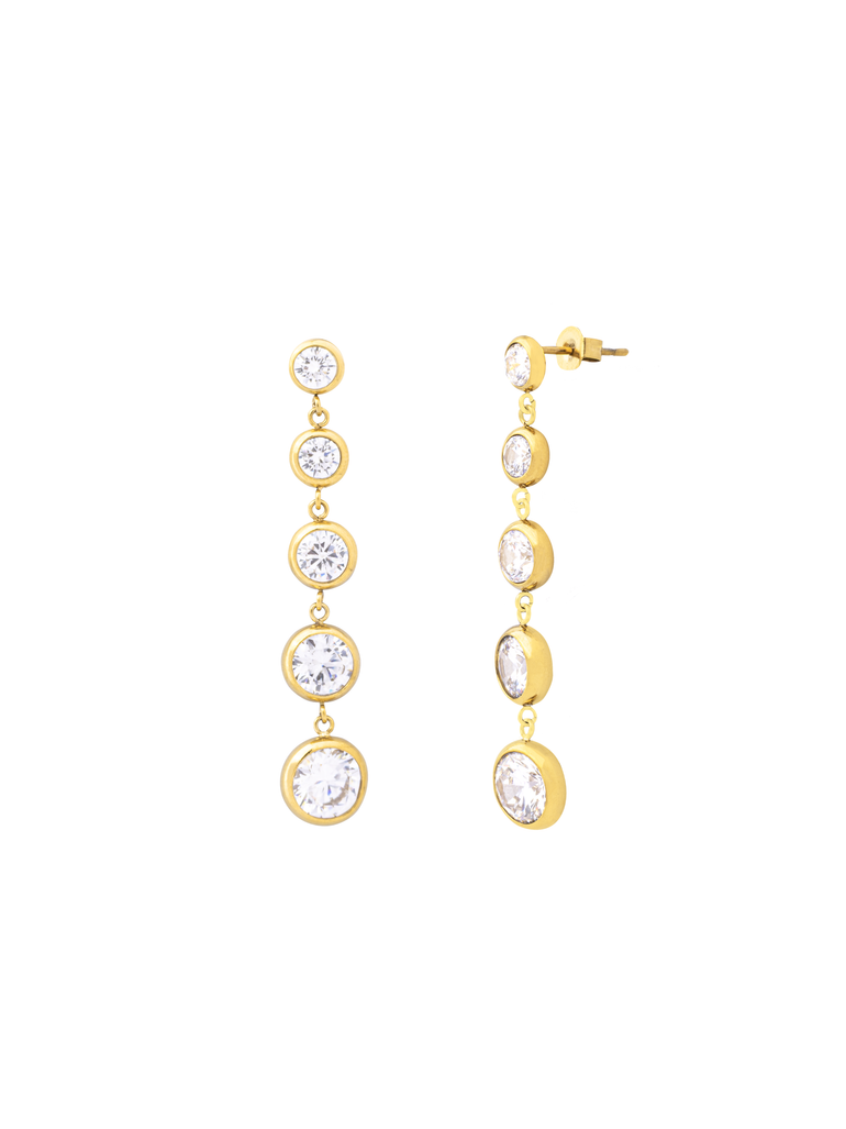 Par Arete Tira De Zirconias Redondas