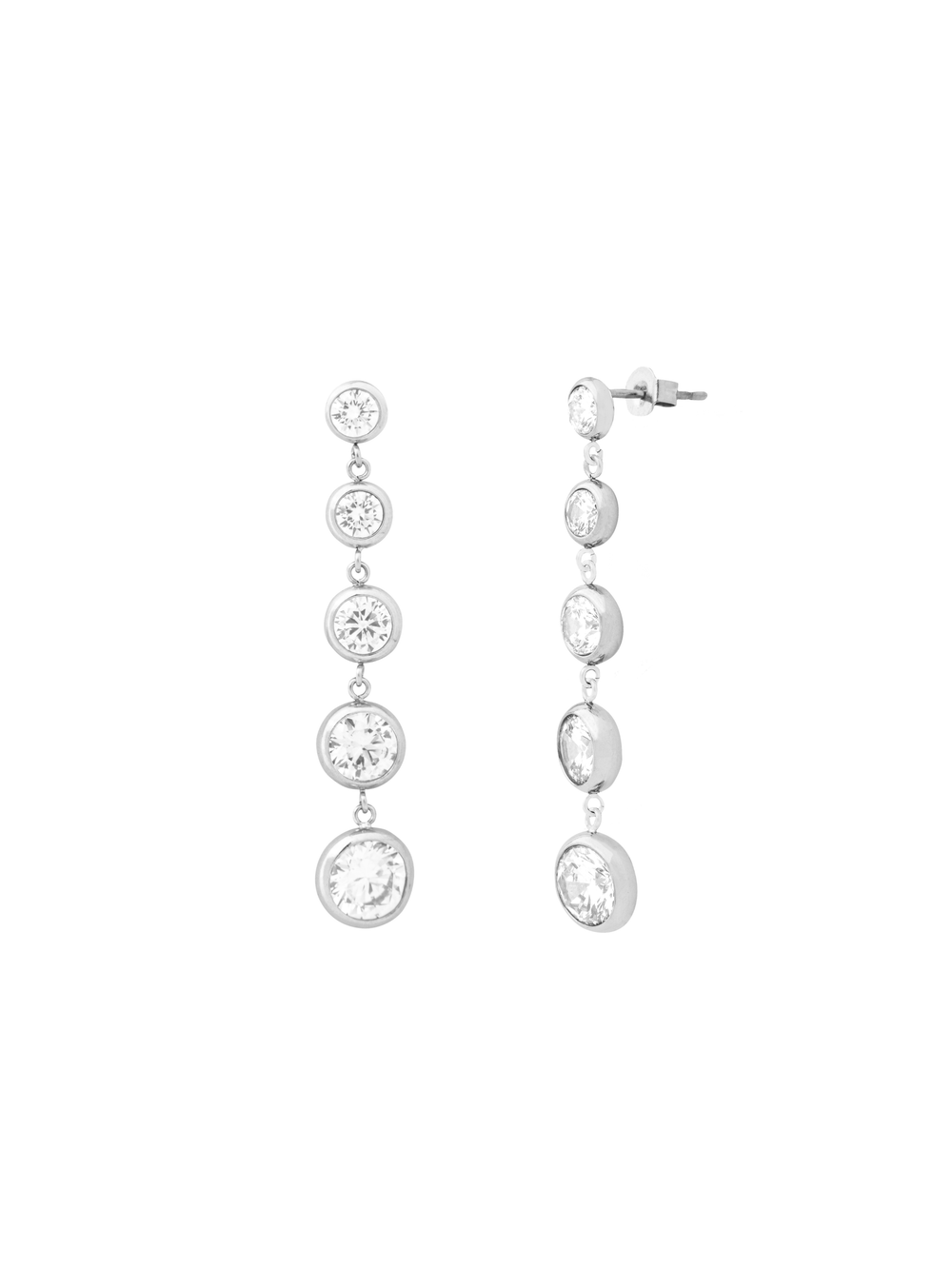Par Arete Tira De Zirconias Redondas