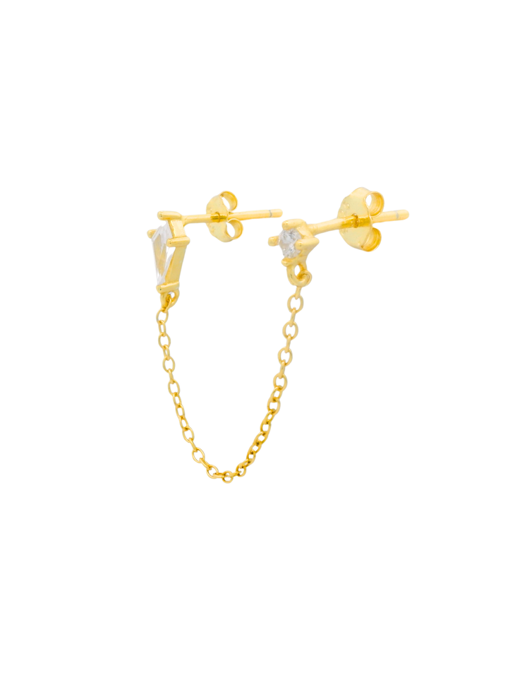 Arete Cadena Con Doble Rombo Zirconia