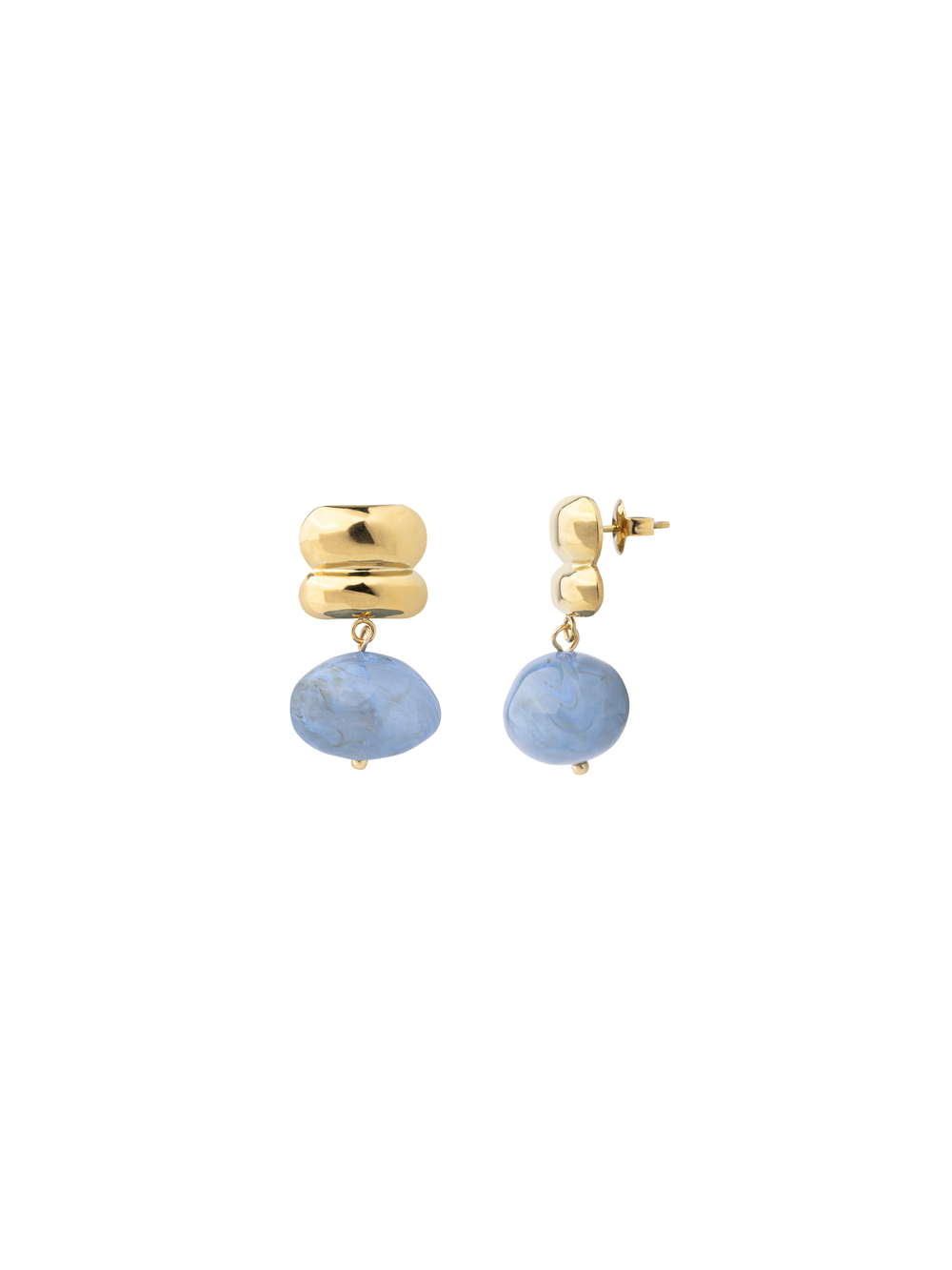 Par Arete Doble Linea Con Dije