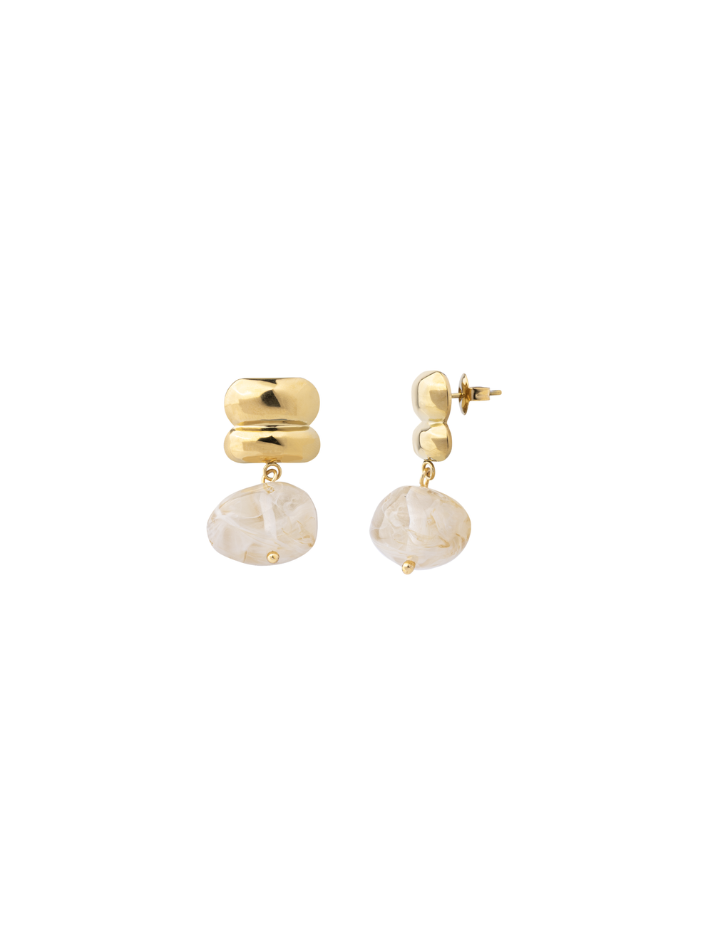Par Arete Doble Linea Con Dije