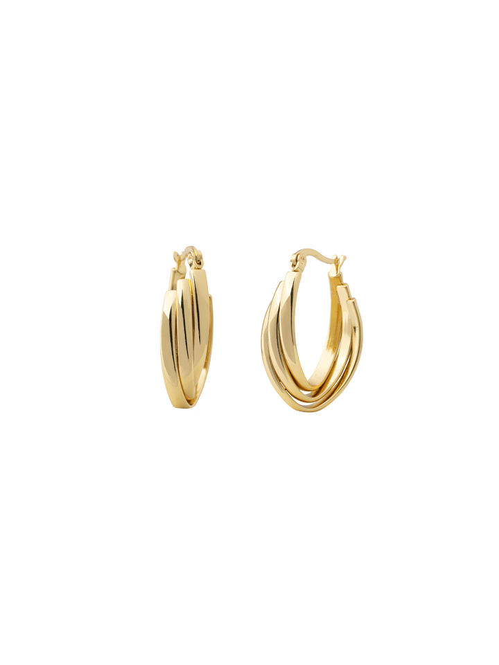 Par Arracada Triple Linea Enlazada