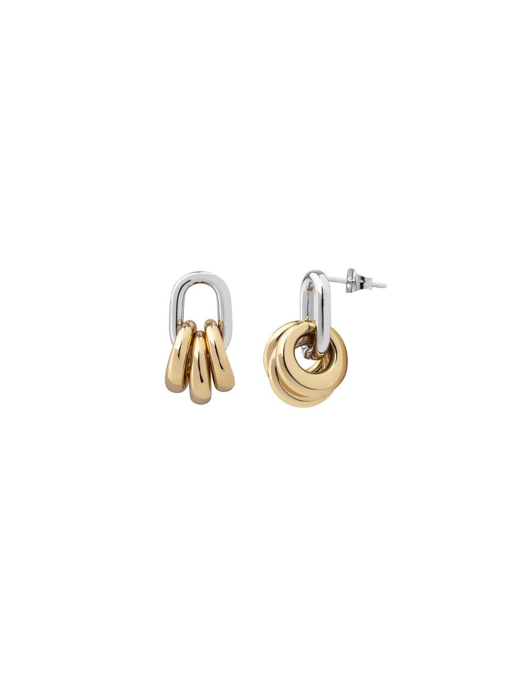 Par Arete Contorno Ovalado Con Aros