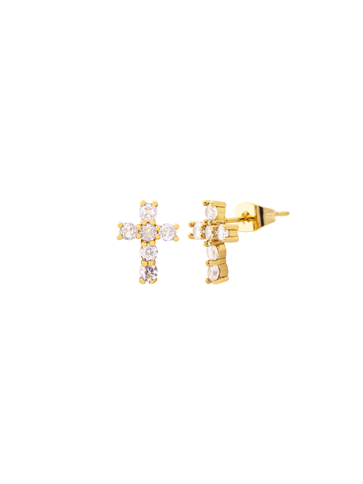 Par Arete Mini Cruz Zirconias