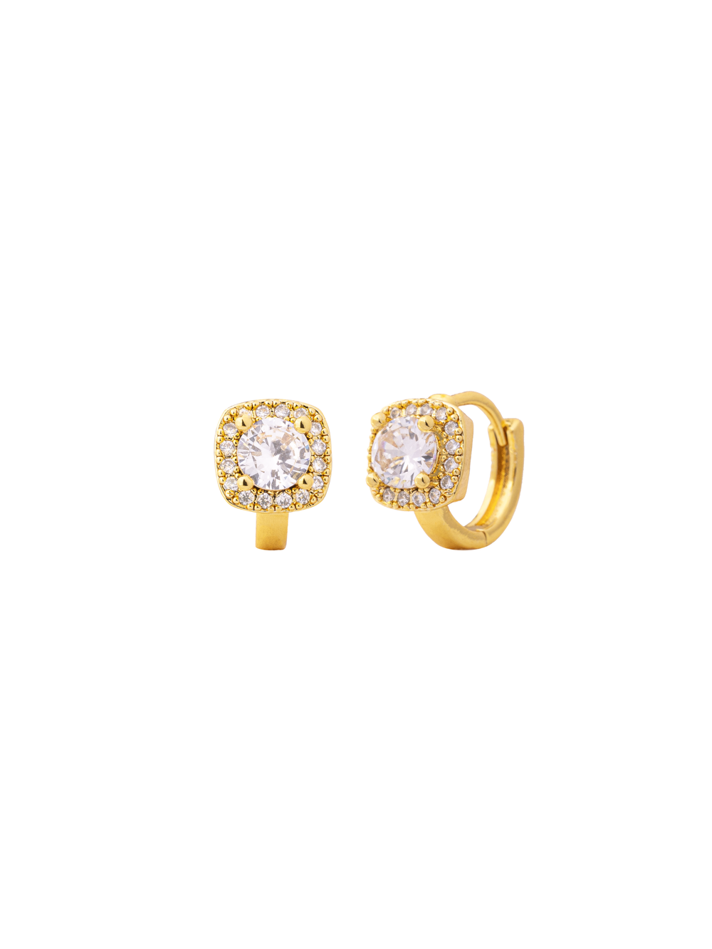 Par Arracada Zirconia Cuadrada