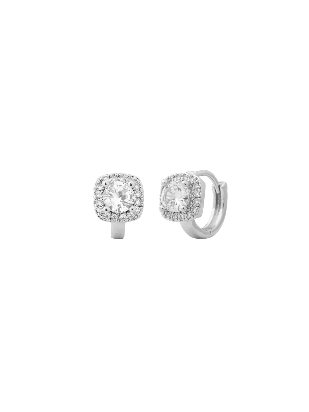 Par Arracada Zirconia Cuadrada
