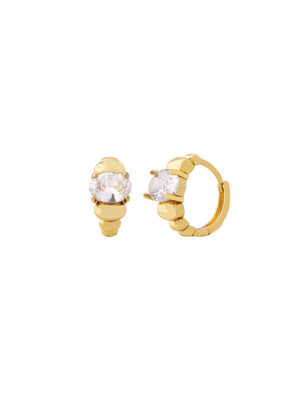 Par Arracada Ovalos Con Zirconia