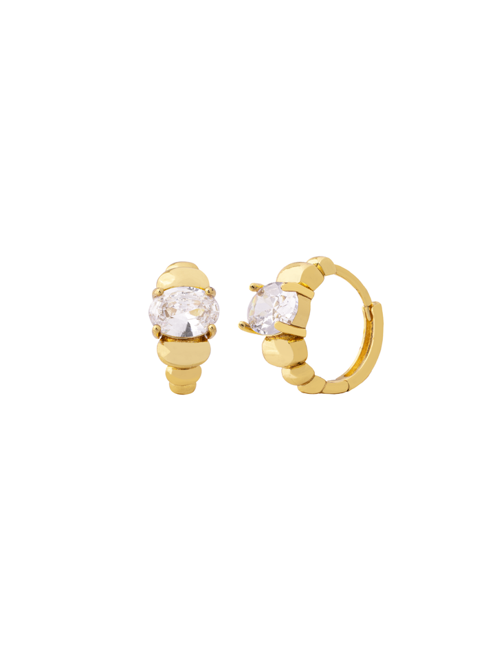 Par Arracada Ovalos Con Zirconia