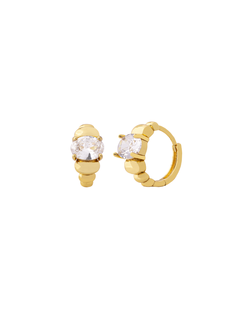 Par Arracada Ovalos Con Zirconia