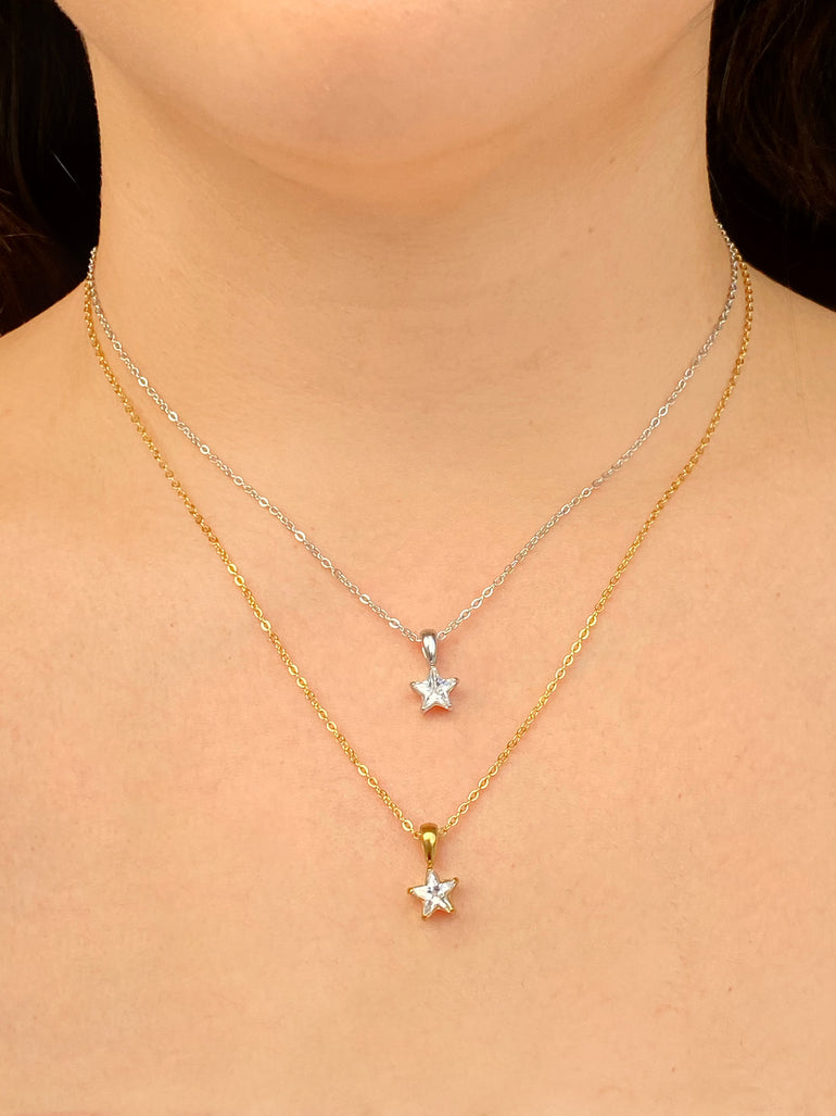 Collar Dije Estrella Con Zirconia