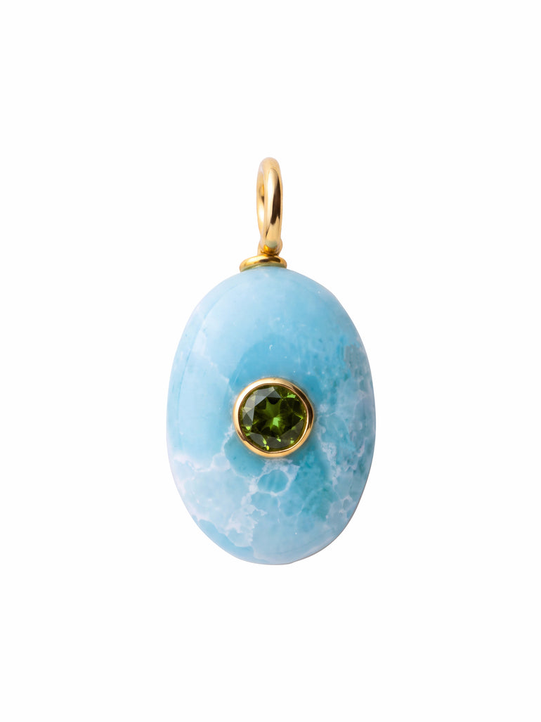 Dije Ovalado Piedra Larimar
