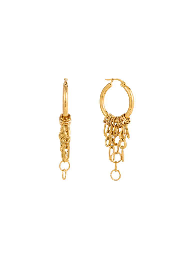 Par Arracada Con Cadenas