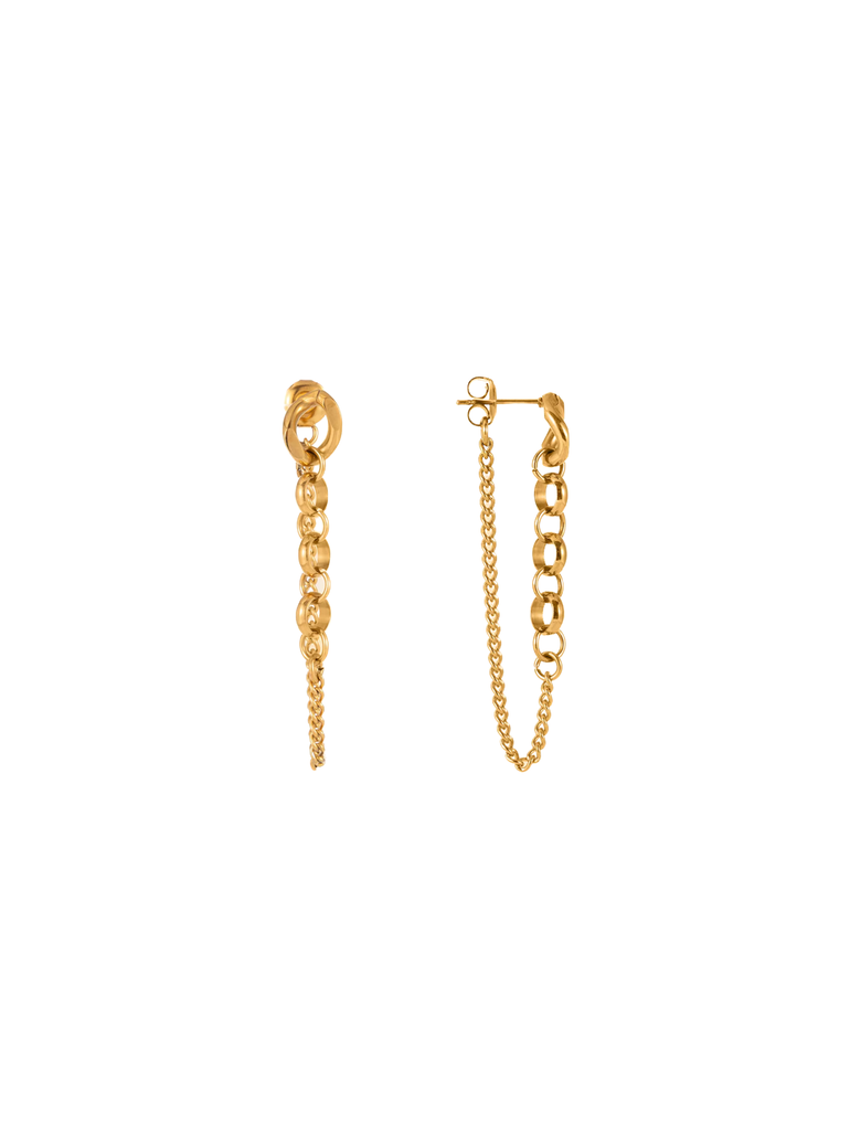 Par Arete Eslabon Con Cadena