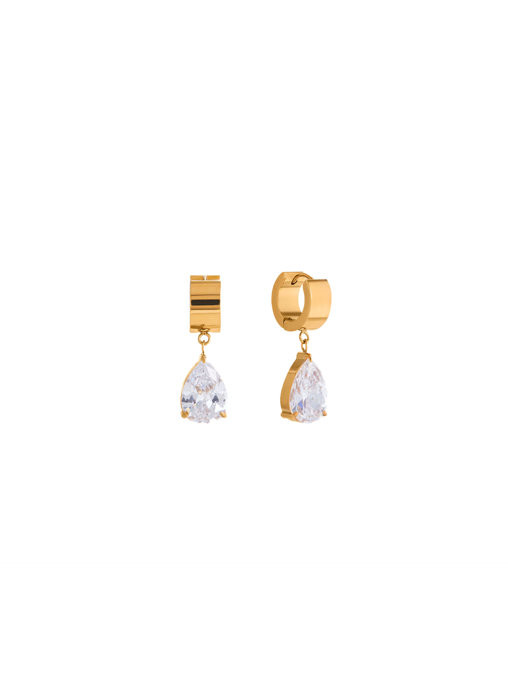 Par Arracada Gruesa Con Zirconia Gota