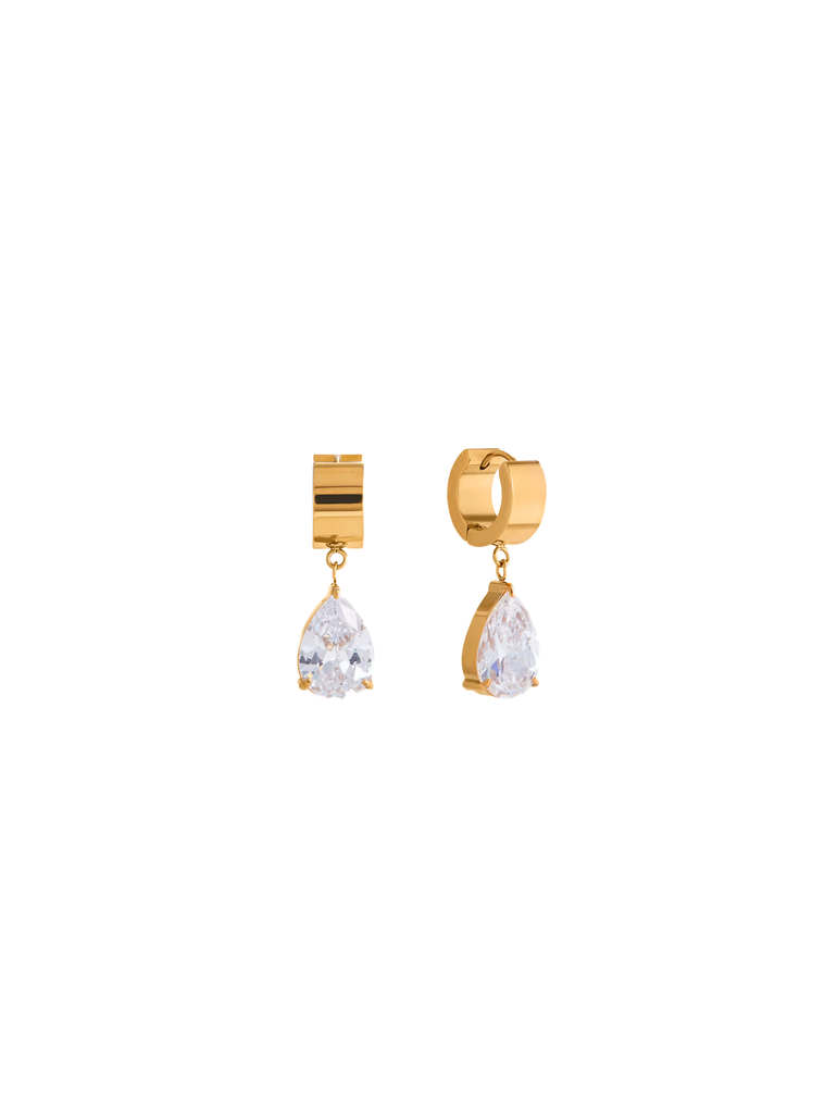 Par Arracada Gruesa Con Zirconia Gota