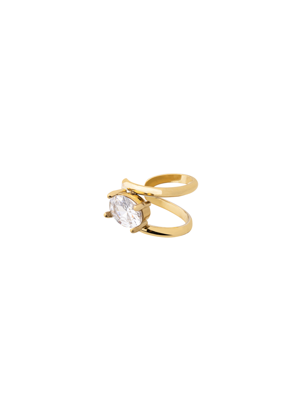Ear Cuff Doble Linea Con Zirconia