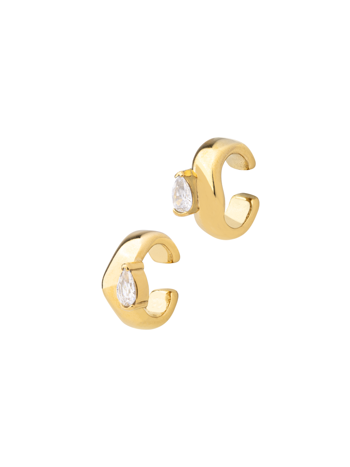 Ear Cuff Grueso Irregular Con Zirconia