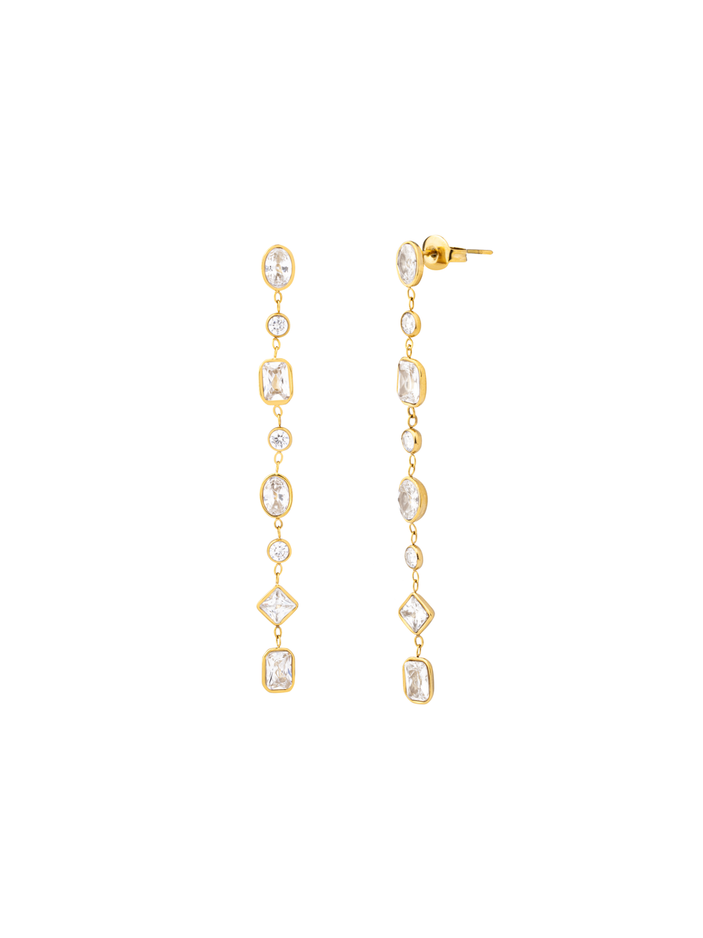 Par Arete Largos Zirconias Cortes Mixtos En Bisel