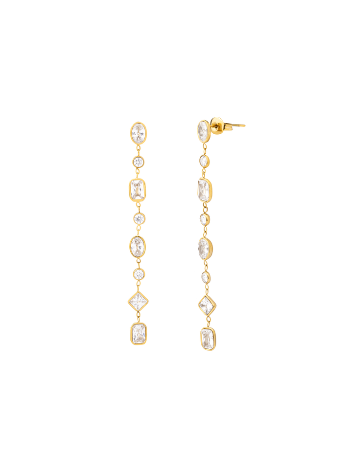 Par Arete Largos Zirconias Cortes Mixtos En Bisel