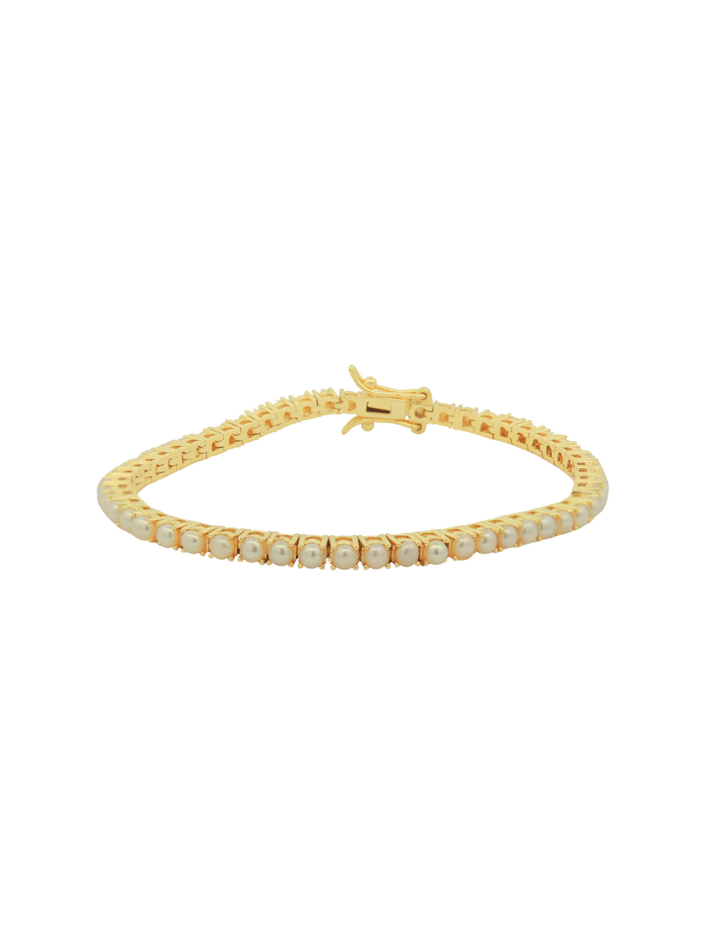 Pulsera Tennis Con Perlitas