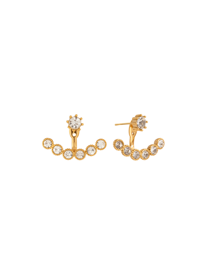 Par Arete Linea Zirconias Forma Abanico 2 en 1