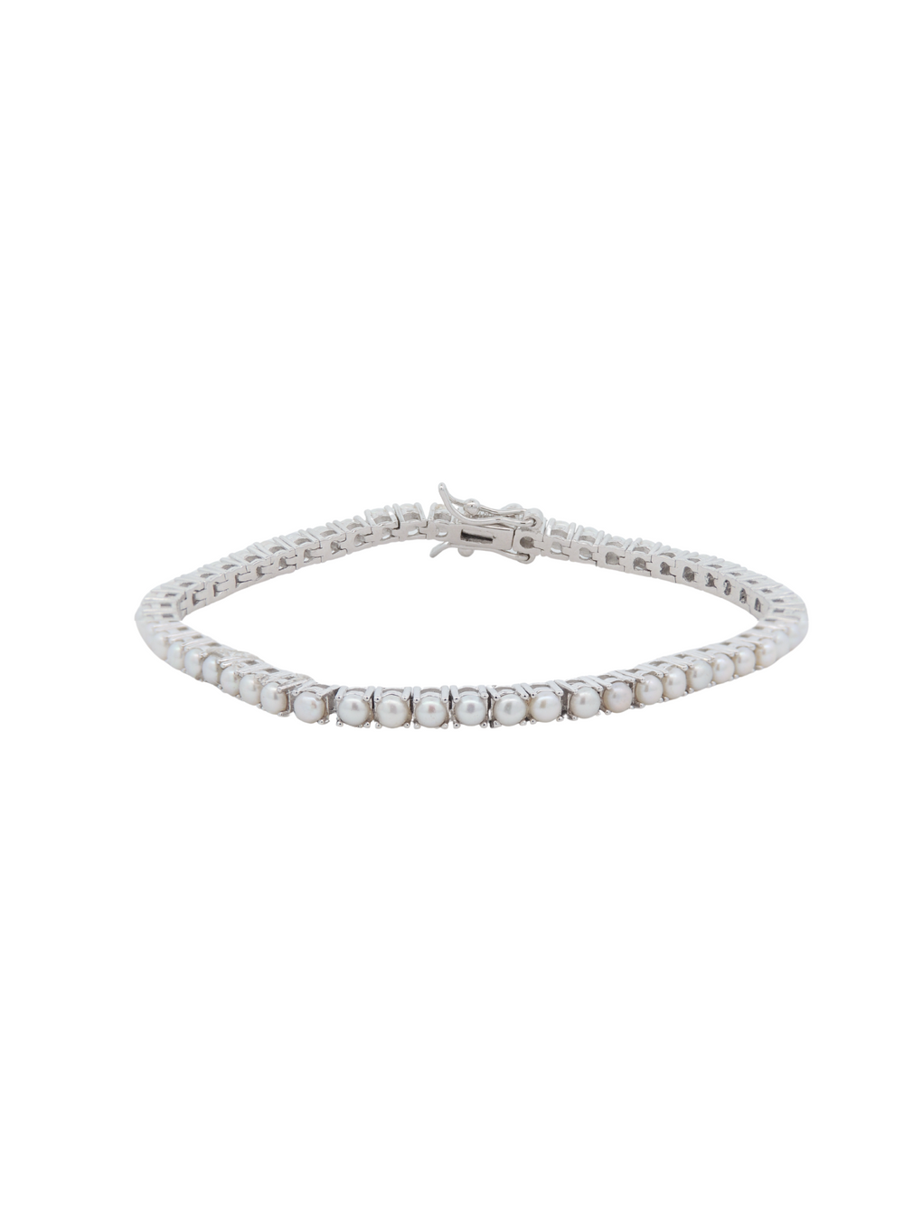 Pulsera Tennis Con Perlitas