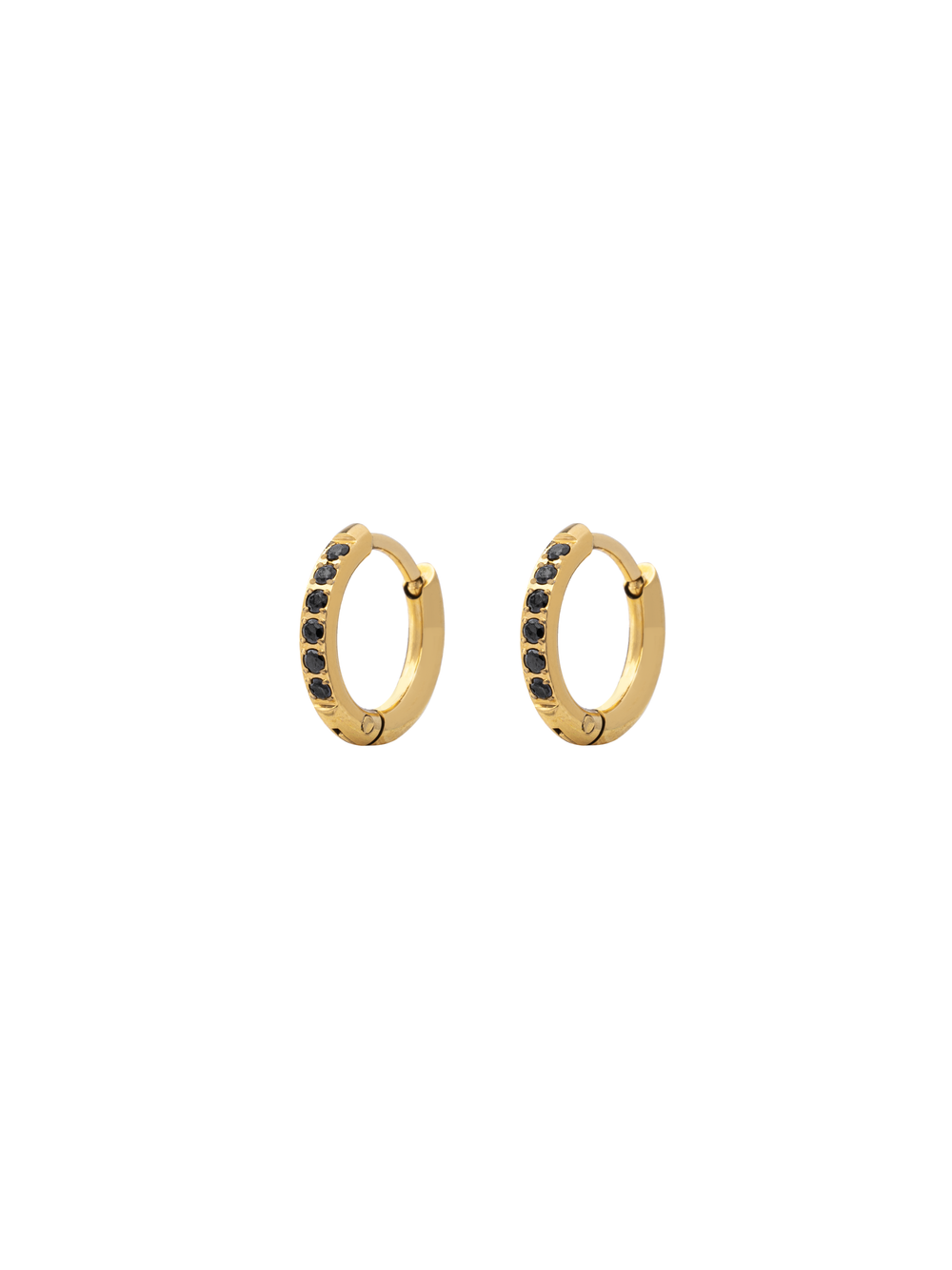 Par Arracada Zirconias Negras 11 mm