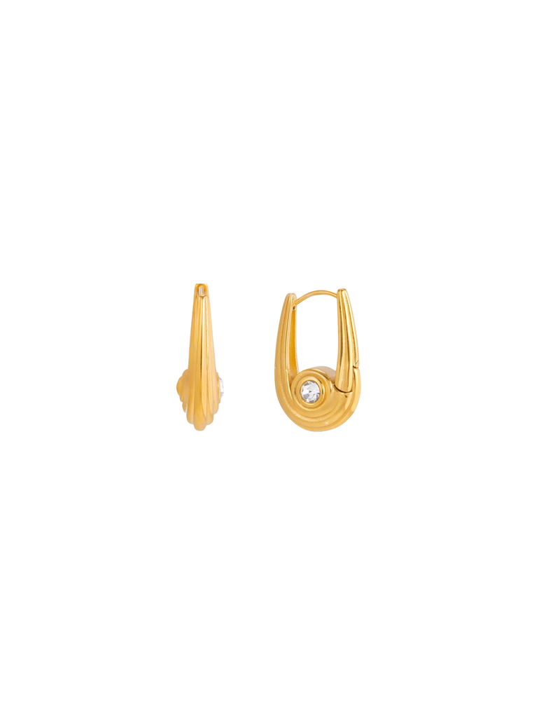 Par Arracada Forma U Con Zirconia Interna