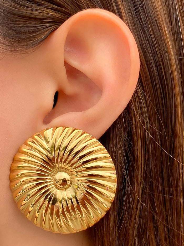 Par Arete Circulo Con Textura