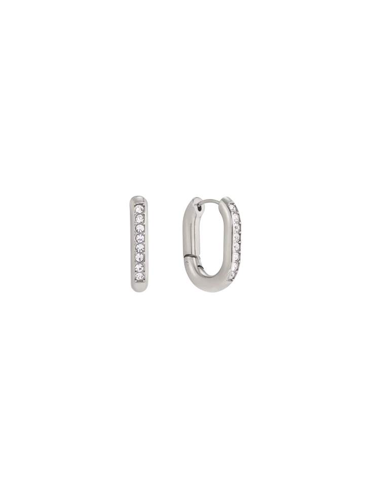 Par Arracada Forma U Con Linea Zirconias