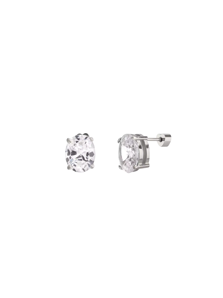 Par Arete Zirconia Ovalada 9 mm